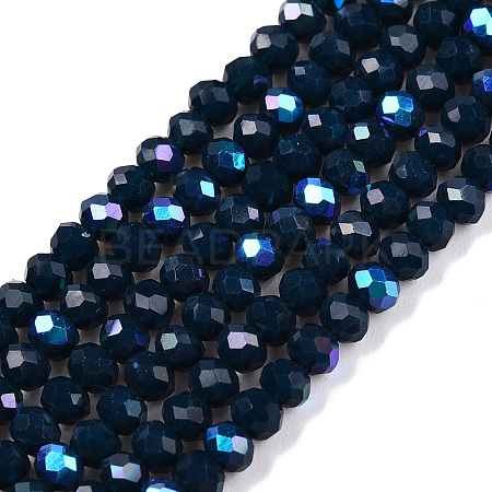 Electroplate Opaque Solid Color Glass Beads Strands EGLA-A044-P2mm-L16-1