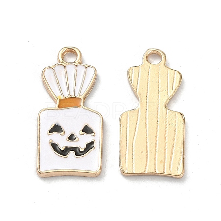 Halloween Light Gold Tone Alloy Enamel Pendants ENAM-P247-29KCG-1