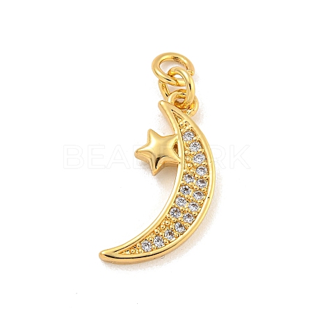 Rack Plating Brass Micro Pave Cubic Zirconia Pendants KK-G513-15G-1