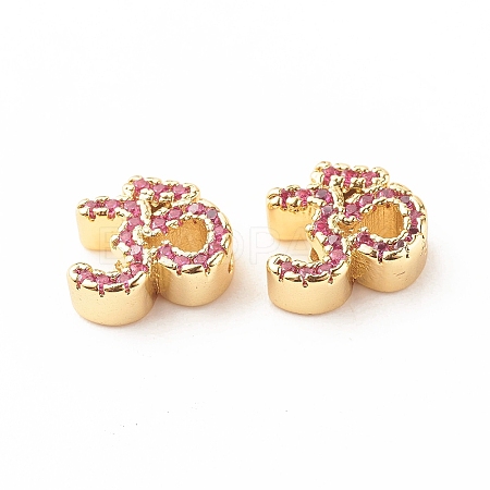 Rack Plating Brass Cubic Zirconia Beads KK-B051-04G-01-1