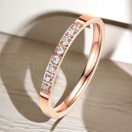 Stainless Steel and Crystal Rhinestone Finger Rings for Women FS-WG71548-07-1