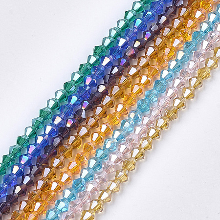 Electroplate Glass Beads Strands EGLA-Q118-8mm-A-1