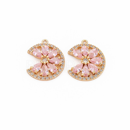 Brass Micro Pave Cubic Zirconia Charms KK-S364-269D-1