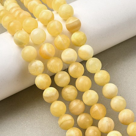 Natural Yellow Jade Beadd Strands G-A274-A01-8mm-1