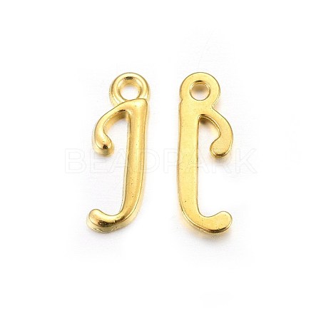 Golden Plated Alloy Letter Pendants PALLOY-J718-01G-J-1