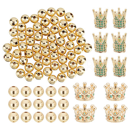  60Pcs Brass Beads KK-NB0001-51G-1