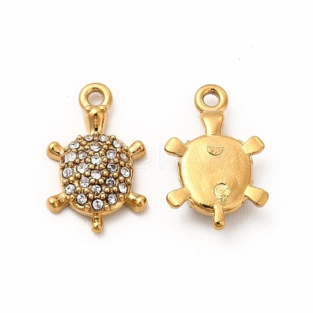 Ion Plating(IP) 316 Surgical Stainless Steel with Crystal Rhinestone Charms STAS-G305-06G-1