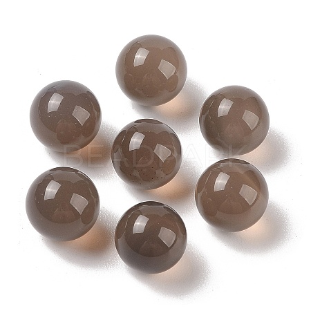 Natural Grey Agate No Hole Sphere Beads G-K353-04B-06-1