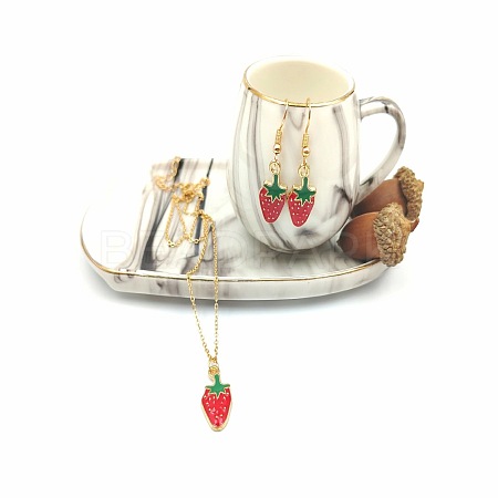 Fruits Alloy Enamel Pendant & Dangle Earrings Sets WGD4C05-04-1