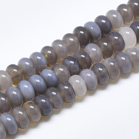 Natural Grey Agate Beads Strands G-T122-02A-1