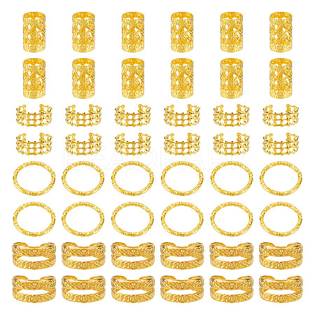 120Pcs 4 Styles Iron Dreadlocks Beads Hair Decoration FIND-TA0005-09G-1