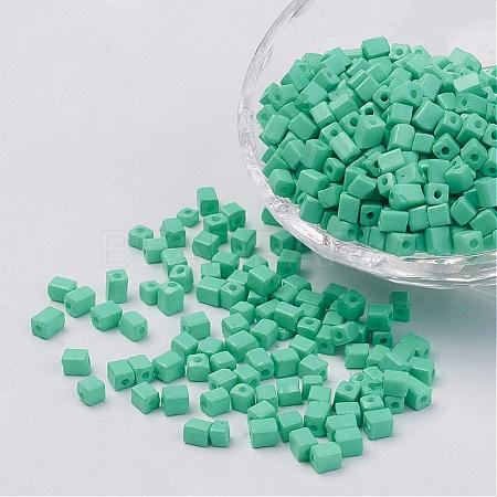 Cube Opaque Colours Glass Seed Beads SEED-R026-A03-1