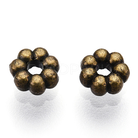 Tibetan Style Alloy Daisy Spacer Beads TIBEB-S039-047AB-NR-1