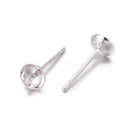 925 Sterling Silver Stud Earring Findings X-STER-K167-027B-S-1
