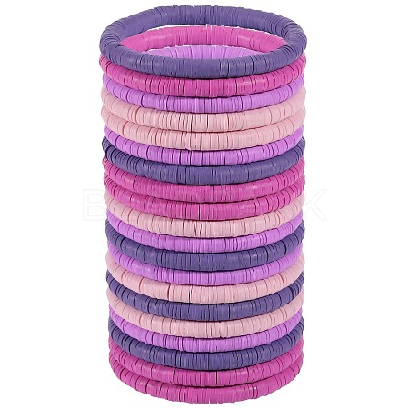 Polymer Clay Heishi Surfer Stretch Bracelets Set BJEW-SW00129-1