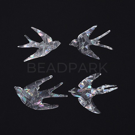 Swallow Shape Waterproof PVC Laser Adhesive Stickers DIY-WH0256-002-1