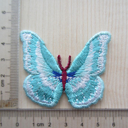 Butterfly Shape Computerized Embroidery Cloth Iron on/Sew on Patches WG11256-03-1