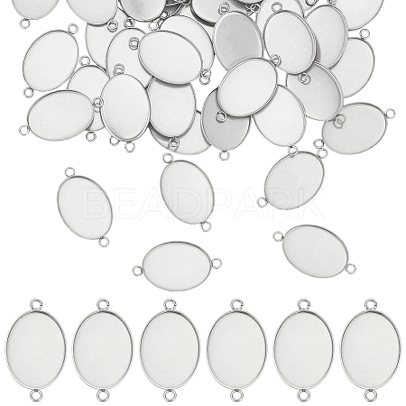 50Pcs 304 Stainless Steel Cabochon Connector Settings STAS-HY0001-87-1