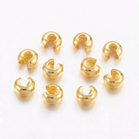 Brass Crimp Beads Covers KK-H291-NFG-NF-1