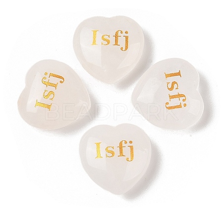Natural Quartz Crystal Heart Engraving MBTI Figurines Statues for Home Office Desk Decorations G-K353-05G-1
