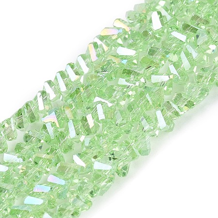 Electroplate Transparent Glass Beads Strands EGLA-Q139-01A-A18-1