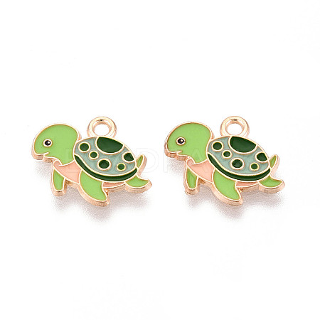 Marine Animals Alloy Enamel Pendants X-ENAM-T022-34E-1