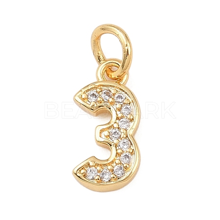Brass Micro Pave Clear Cubic Zirconia Charms KK-G544-04G-03-1