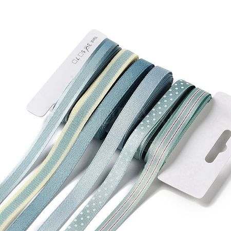 18 Yards 6 Styles Polyester Ribbon SRIB-Q022-F14-1