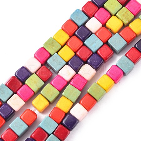 Synthetic Turquoise Beads Strands X-TURQ-G108-4x4mm-12-1