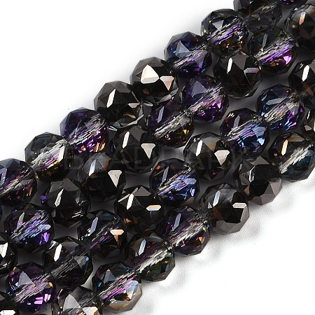 Transparent Electroplate Glass Beads Strands X-EGLA-N002-34C-C21-1