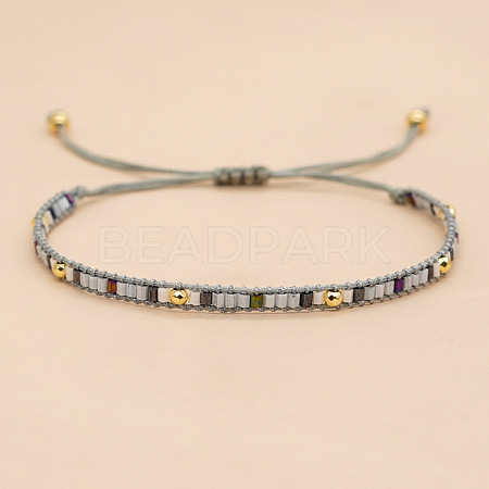 Bohemian Glass Seed Beaded Braided Bead Men NH0073-4-1