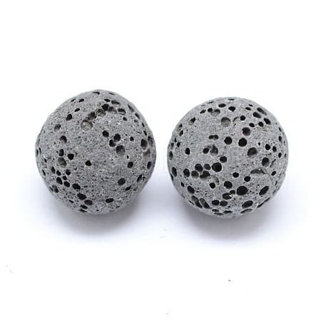 Unwaxed Natural Lava Rock Beads LS-G-F325-14mm-18-1