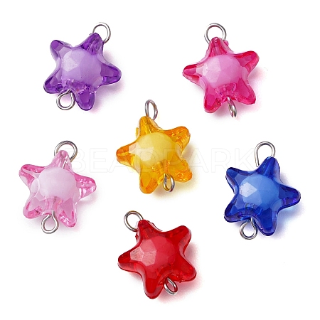 Transparent Acrylic Star Connector Charms PALLOY-JF02814-1