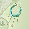 Synthetic Turquoise Chip Beaded Bracelets AJEW-JB01221-2