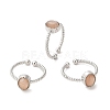 Natural Sunstone Open Cuff Ring RJEW-M166-04P-B-1