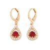 Brass Micro Pave Cubic Zirconia Leverback Earrings EJEW-K300-04G-4