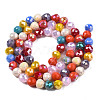 Electroplate Glass Beads Strands EGLA-Q125-012B-01-2