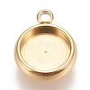 Ion Plating(IP) 304 Stainless Steel Pendant Cabochon Settings STAS-K202-03C-G-1