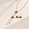 Stainless Steel Shell Heart Flower Fan Tassel Jewelry Set for Women XK7928-2-2