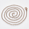 Brass Cable Chains Necklace Making MAK-N029-01R-3