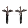Natural Obsidian Faceted Pointed Bullet Shaped Big Pendants G-T145-01R-07-1