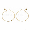 Brass Hoop Earrings EJEW-T007-01G-NF-2