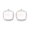 304 Stainless Steel Pendant Cabochon Settings STAS-T067-14P-1
