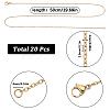 20Pcs PVD Vacuum Plating 304 Stainless Steel Cable Chain Necklaces Set STAS-SC0006-22G-2