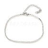 304 Stainless Steel Rhinestone Cup Chain Bracelets AJEW-B004-01B-A-1