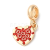 Rack Plating Alloy Light Siam Rhinestone European Dangle Charms PALLOY-S189-23G-1