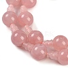 Natural Rose Quartz 3-Hole Guru Beads Strands G-H064-E01-02-4