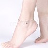 Trendy 925 Sterling Silver Charm Anklets AJEW-BB30911-3
