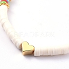 Handmade Polymer Clay Heishi Bead Stretch Bracelets BJEW-JB05077-3