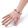 Natural Carnelian(Dyed) & Rose Quartz Chips Beads Stretch Bracelet for Women BJEW-AL00003-17-3